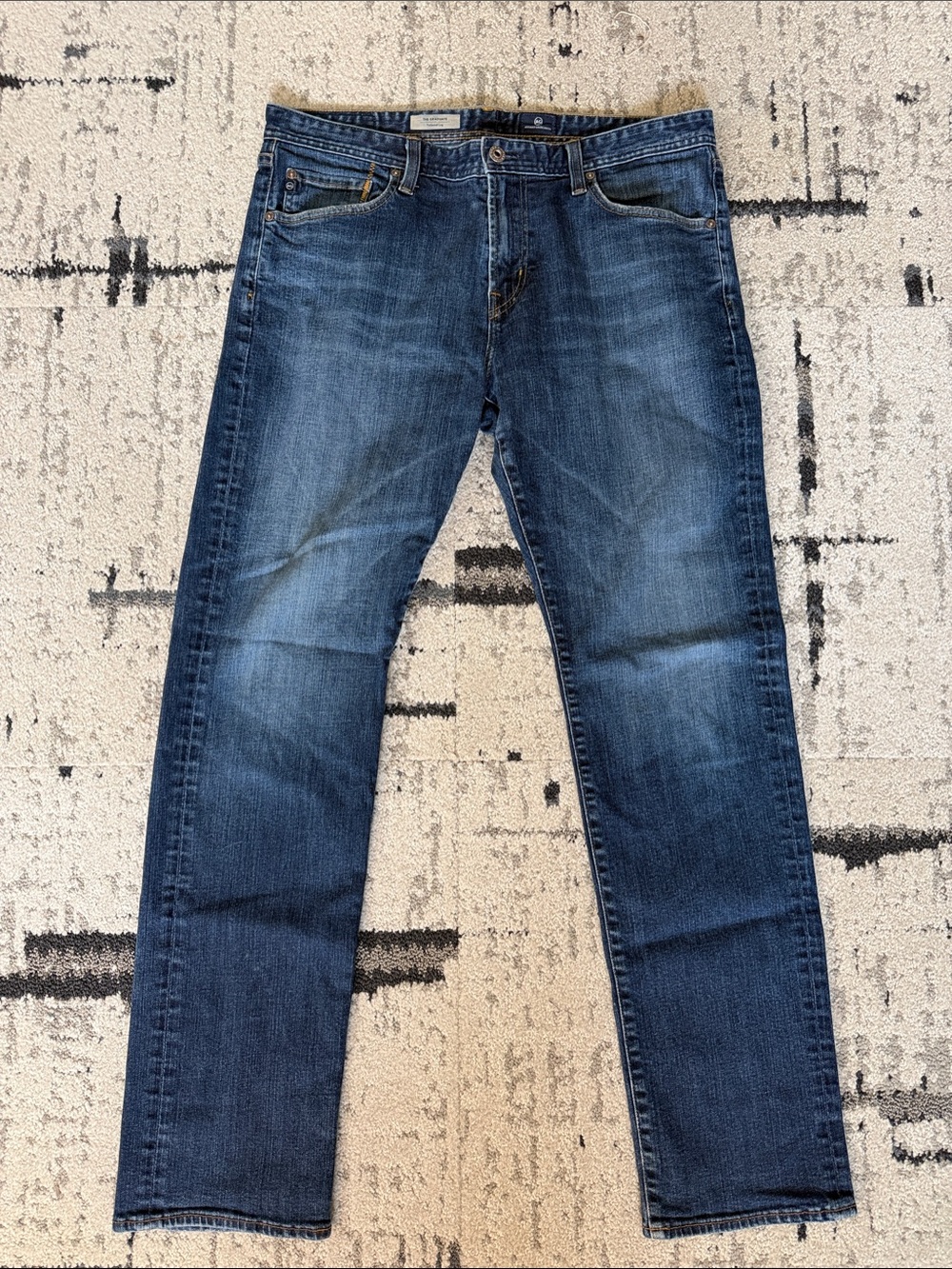 AG Men’s The Graduate Tailored Leg Dark Wash Jeans, 36x34